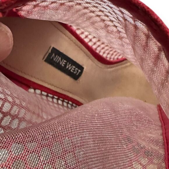 NINE WEST Women’s Red Mesh Suede Pointed Toe Stiletto Booties Size 9.5M - Picture 9 of 9